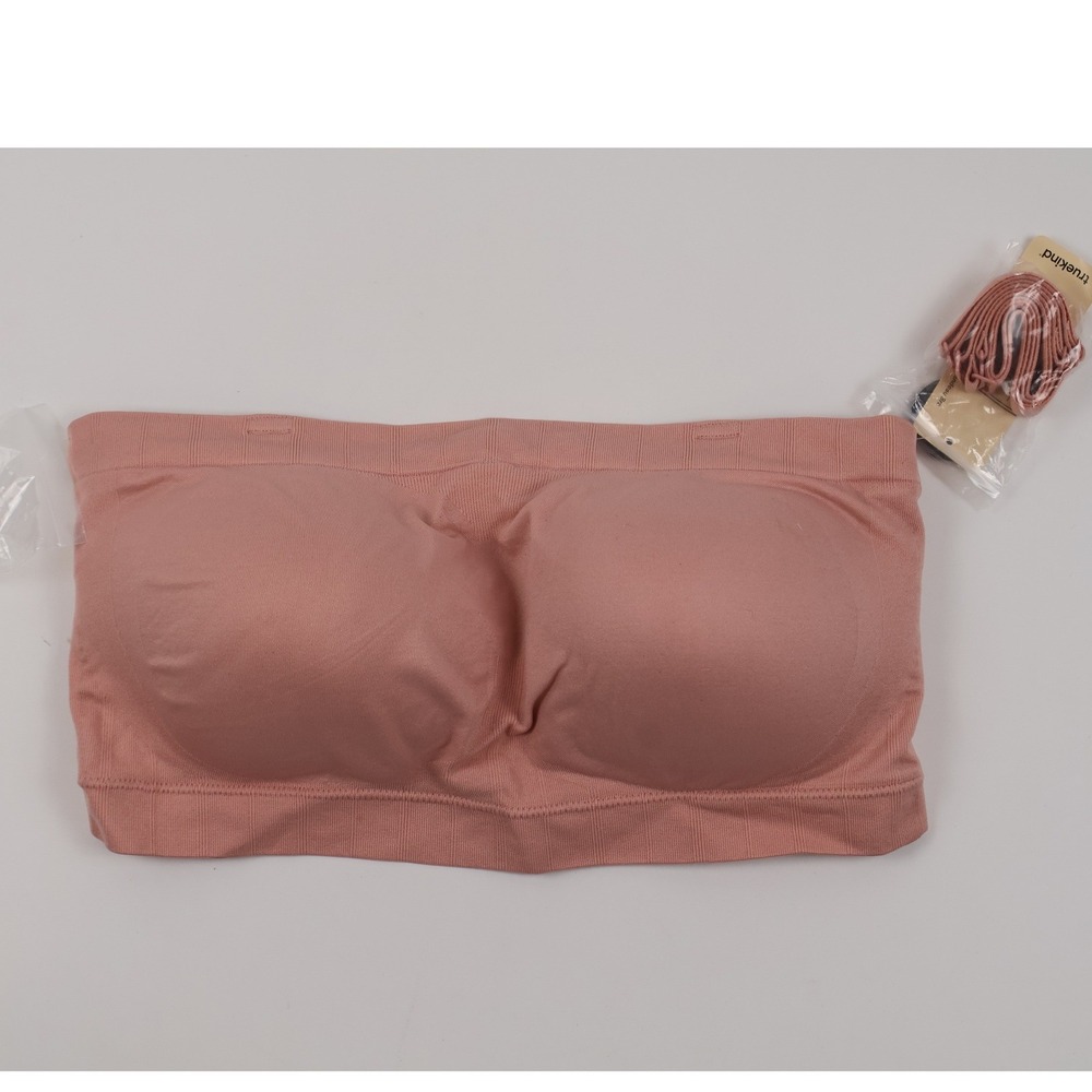 Truekind Bandeau Bra Seamless Strapless Pink 2XL NWT